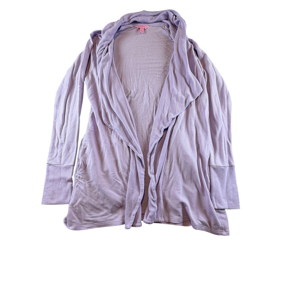 Lilly Pulitzer Lavender Open Front Cardigan Shawl Collar Purple Small 1356